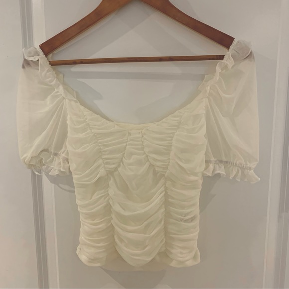 White Lacey crop top - Picture 1 of 2